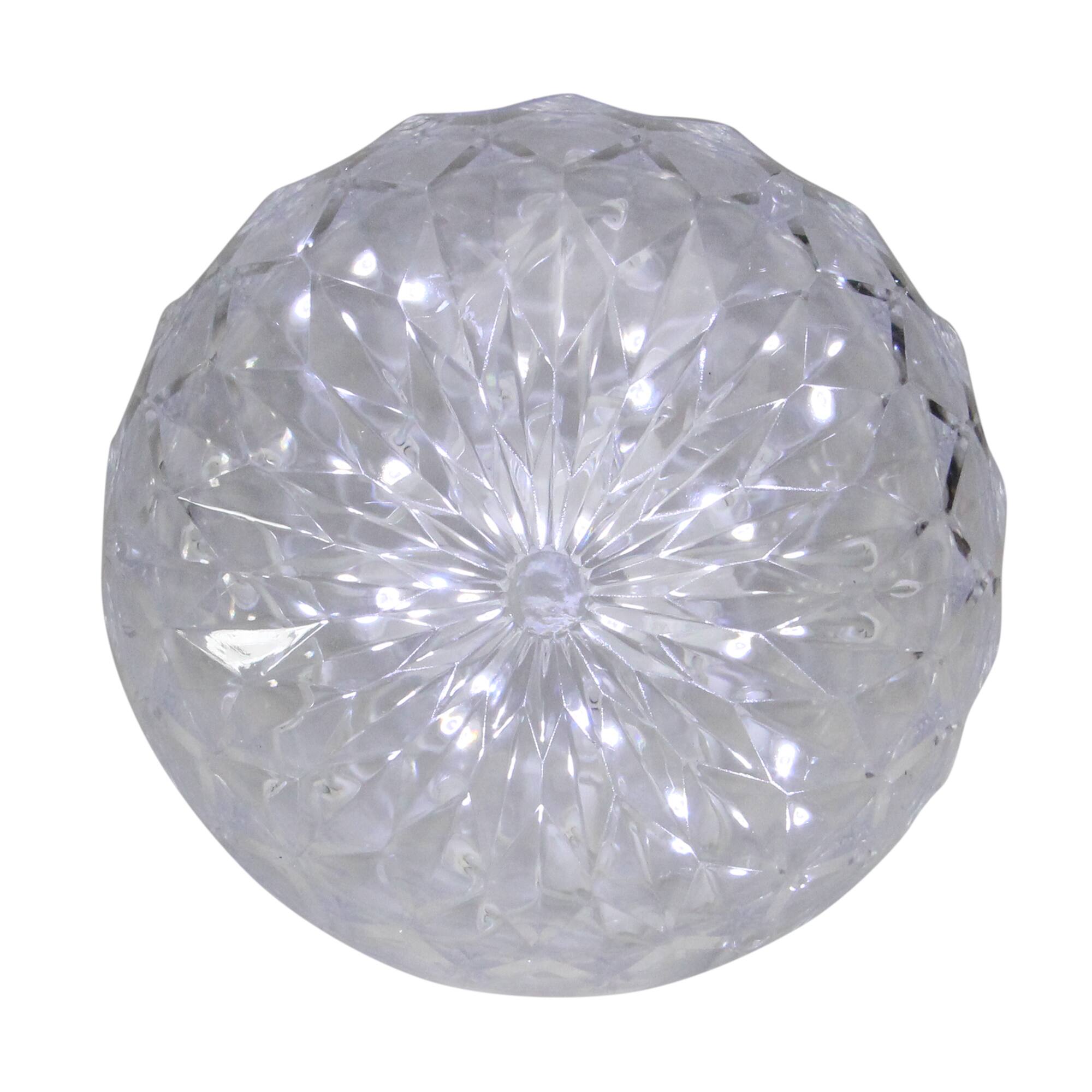 6" Clear LED Hanging Crystal Sphere Ball Outdoor Decoration